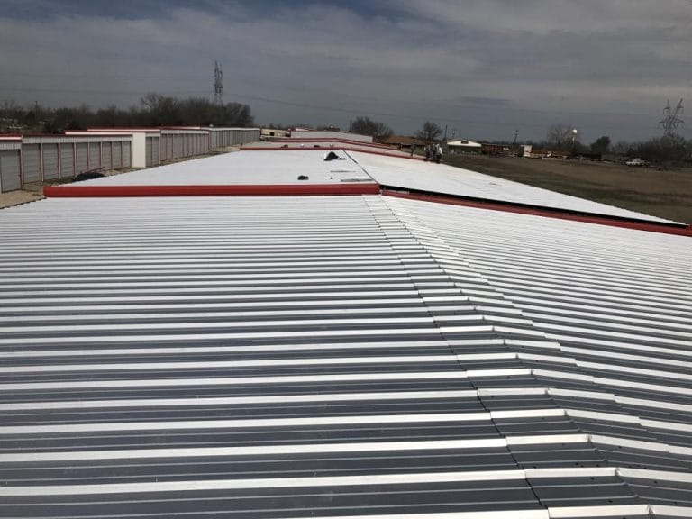 Metal roofing contractor commercial storage building